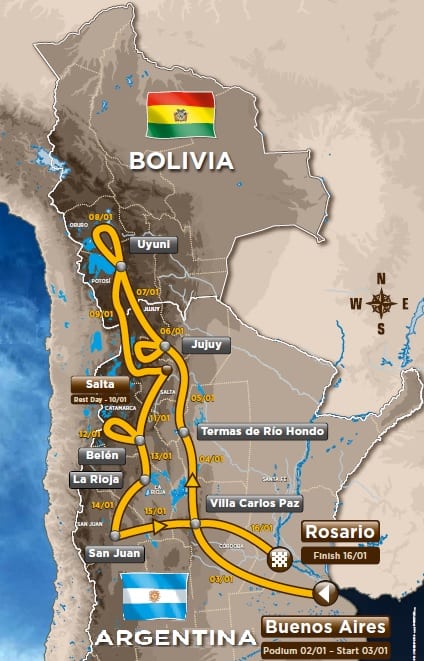 rally dakar 2016 map