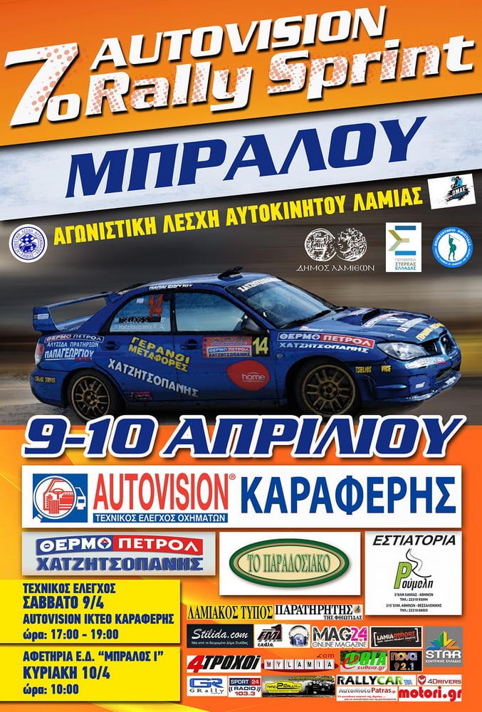 7ο Autovision Ράλλυ Σπριντ Μπράλου 2016: Συμμετοχές-Ωράριο-Προσβάσεις θεατών